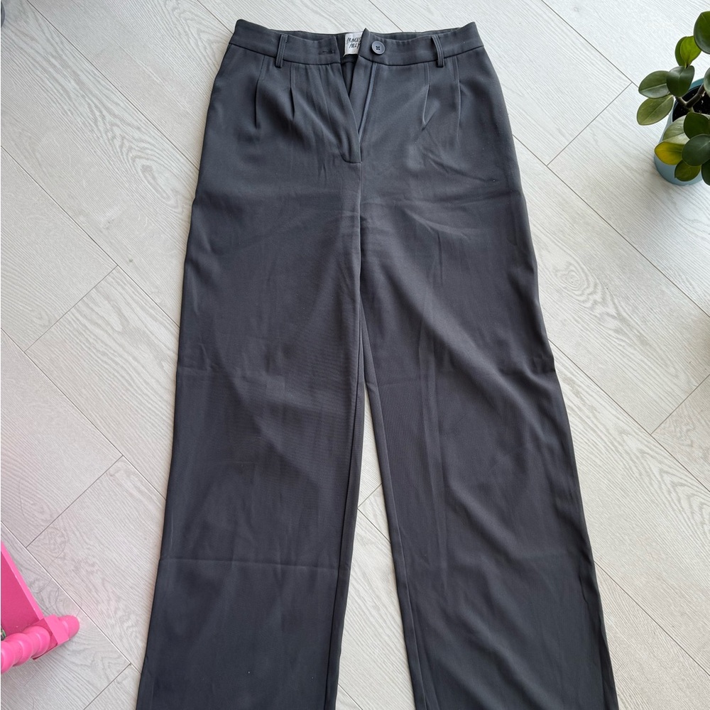 princess polly grey high waisted trousers